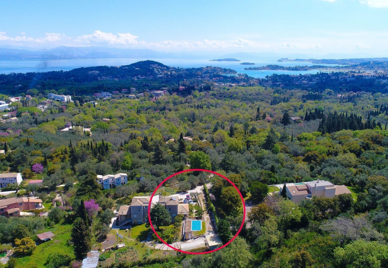 Villa Ambrosia | Een geschakelde villa met privé zwembad op Corfu, Griekenland