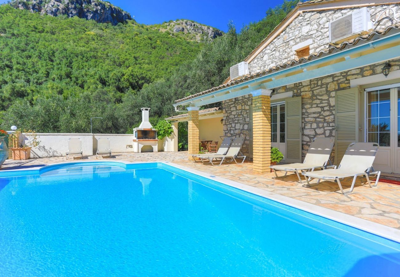 Villa Nisaki | Een vrijstaande villa met privé zwembad en zeezicht op Corfu, Griekenland
