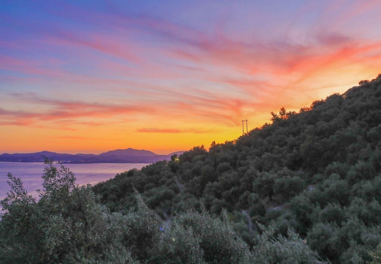 Villa Nisaki | Een vrijstaande villa met privé zwembad en zeezicht op Corfu, Griekenland