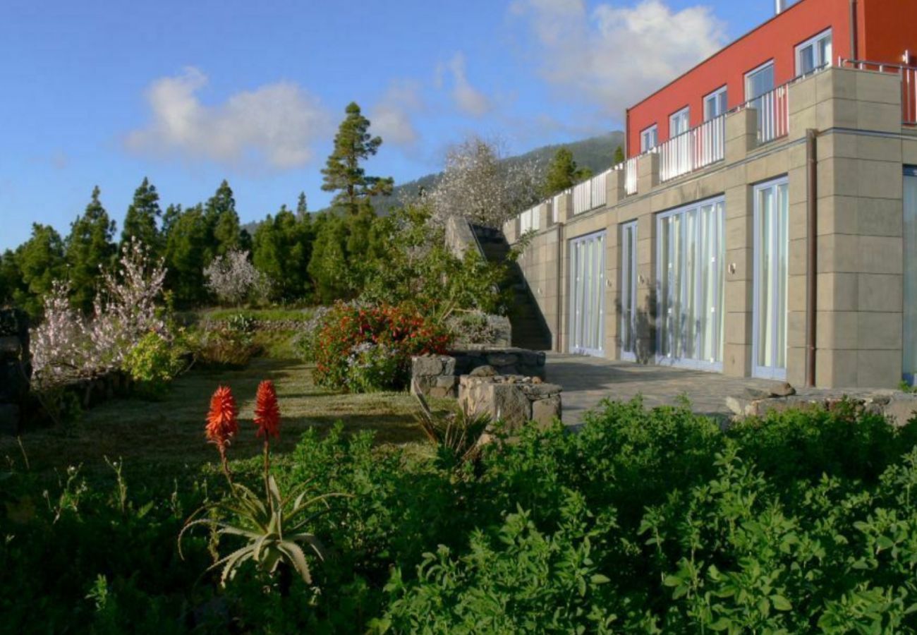 Villa Florasol is een luxe moderne villa met verwarmd privé zwembad, sauna en uniek zeezicht in Tijarafe, La Palma