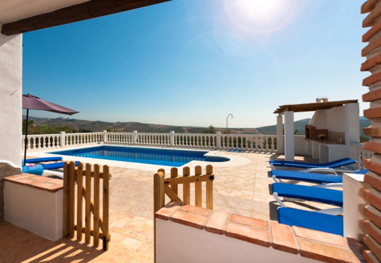 Mooie villa met omheind privé zwembad en panoramisch uitzicht. Omgeven door olijfbomen.