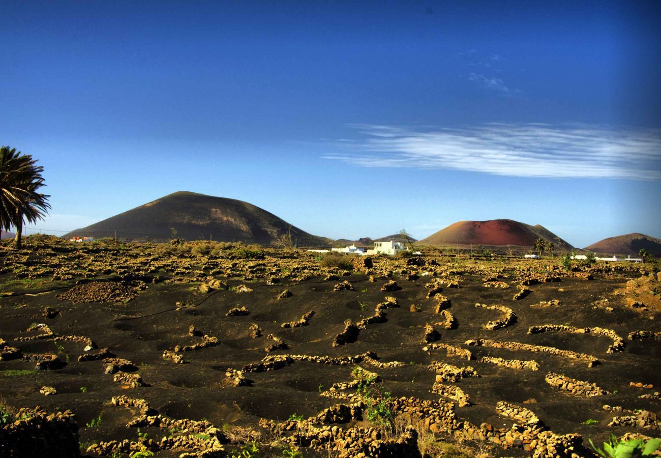 Villa Masdache is een heerlijke vakantievilla met grote, tropische tuin en uitzicht over de vulkanen in Masdache, Lanzarote