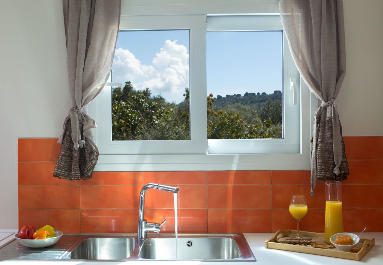 Villa Elionas is een moderne, kindvriendelijke vakantievilla met olijftuin en privé zwembad in Lefkas-stad, Lefkas