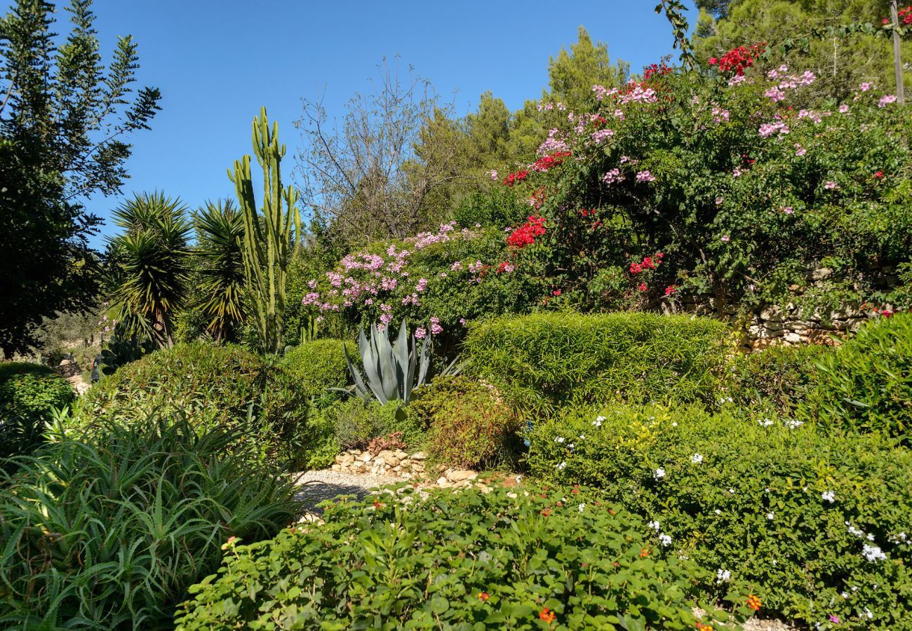 Casa Lila is een stijlvol vakantiehuis met zwembad, tuin en privacy op loopafstand van San Carlos, Ibiza